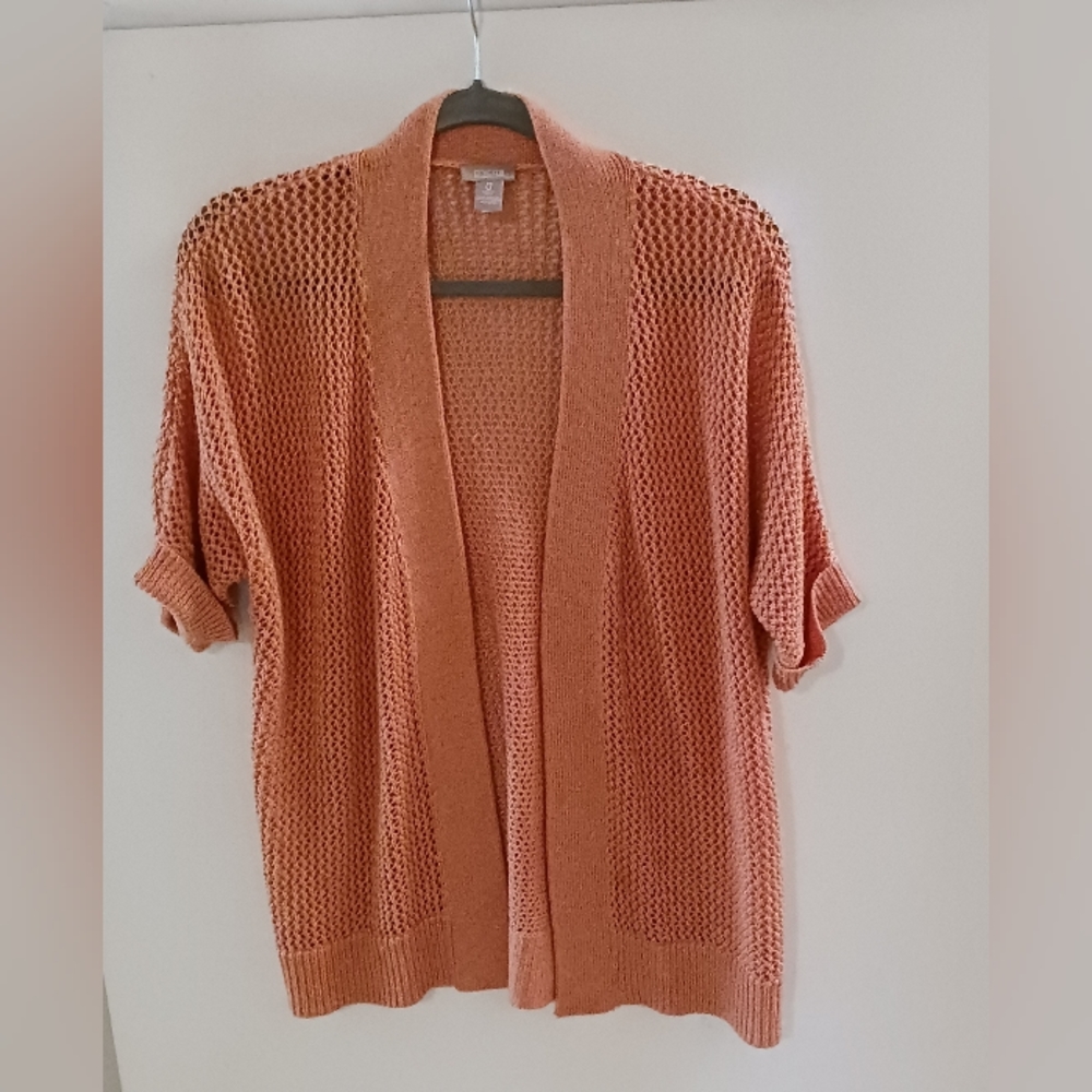 Chico's Woman's sweater, peachy orange, sz 0 (sm/4)